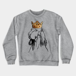 English Setter Dog King Queen Wearing Crown Crewneck Sweatshirt